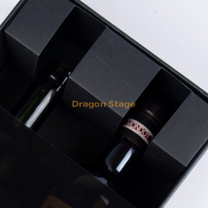 Wooden Box factory customized Luxury Custom Logo OEM Black 2 Bottle Wine Paper Box