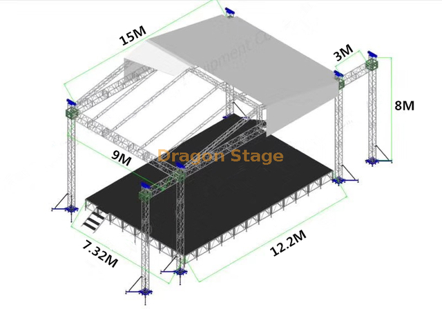 Custom Audio Square Church Portable Lighting Truss 15x9x8m