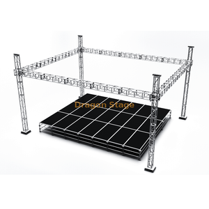 Aluminum Outdoor Wedding Dj Mobile Removable Platform Deck Portable Stage with Lighting Truss System 7x5x5m