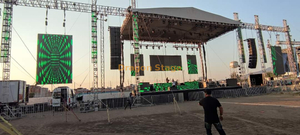 Square Aluminum Church Lighting Truss 14x12x6m with Wings of Led Screen 7m And Line Array 3m