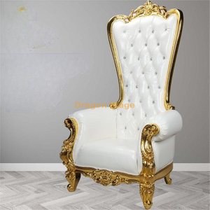 Hotel Lobby Mermaid Queen Chair, Wooden Groom Bride Chair, High Back Image Chair, Classical High Back Wedding Chair
