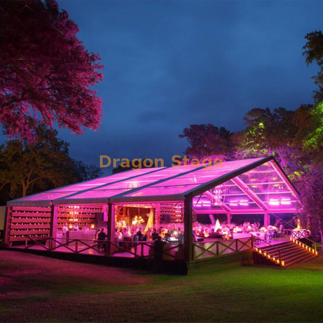 Rooftop Transparent Cover Wedding Party Tents with Wooden Flooring