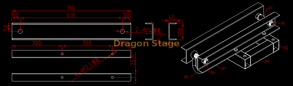 larger than 390mm bolt truss top section for manual hoist