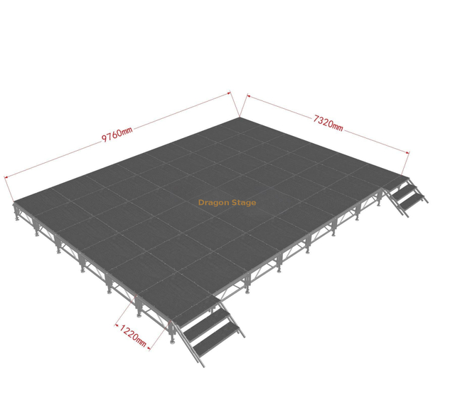 Aluminum Mobile Music Stage 4x4ft 9.76x7.32m