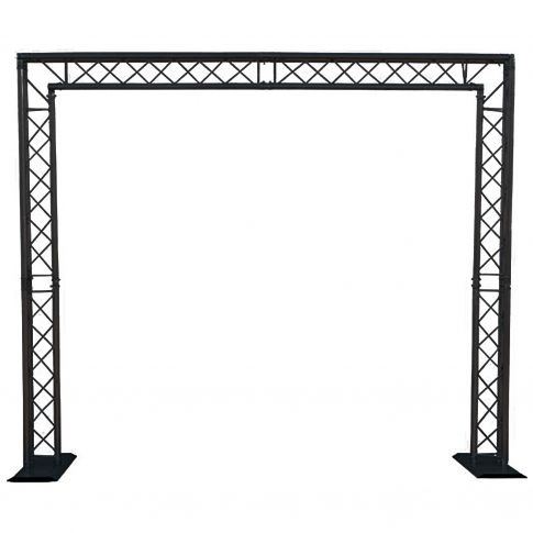 Global Truss Mobile DJ 8X8 FT Goal Post Truss System in Black 2.5x2.5m