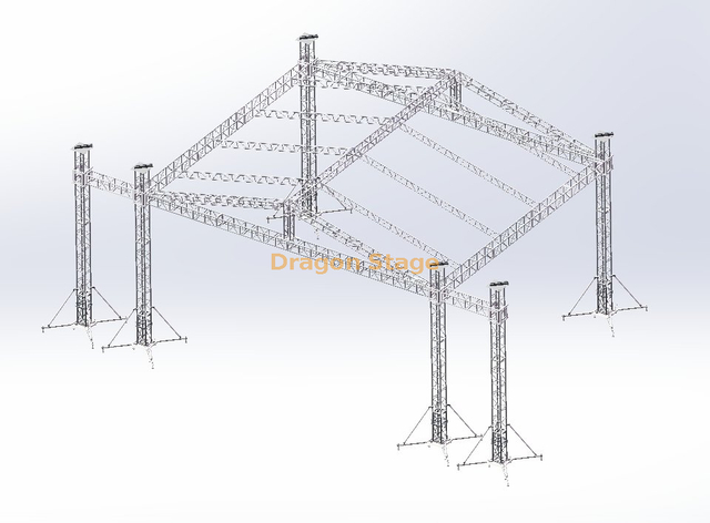 Concert Stage with Line Array 12x7x6m