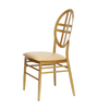 New European Outdoor Wedding Bamboo Chair New Soft Bag Round Back Chair Gold Metal Hotel Restaurant Wedding Chair