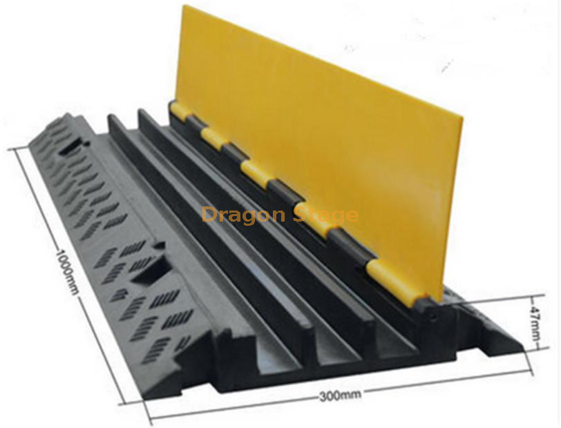 3-hole Rubber Cable Ramp for Stage Equipment (2)