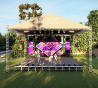 Large outdoor stage roof truss system with PVC canvas for concerts and event performances
