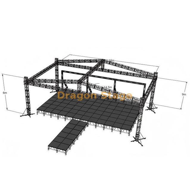 16x9x6m Pyramid Aluminum Spigot Roof Truss System