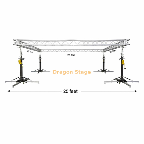 25ft Professional Aluminum Truss System with Heavy Duty Crank Up Stands