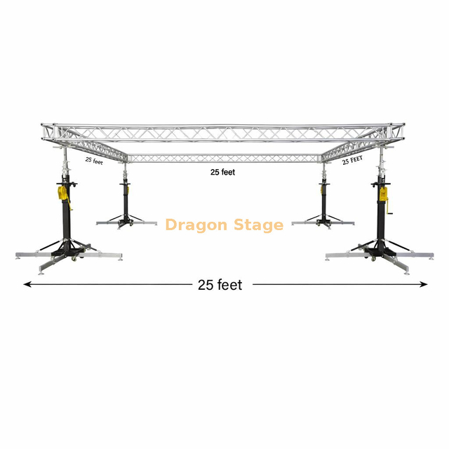 25ft Professional Aluminum Truss System with Heavy Duty Crank Up Stands