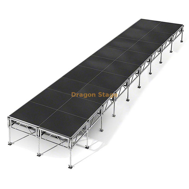 36x8ft Professional Aluminum Mobile Stage System – Adjustable Height 0.4m-2m