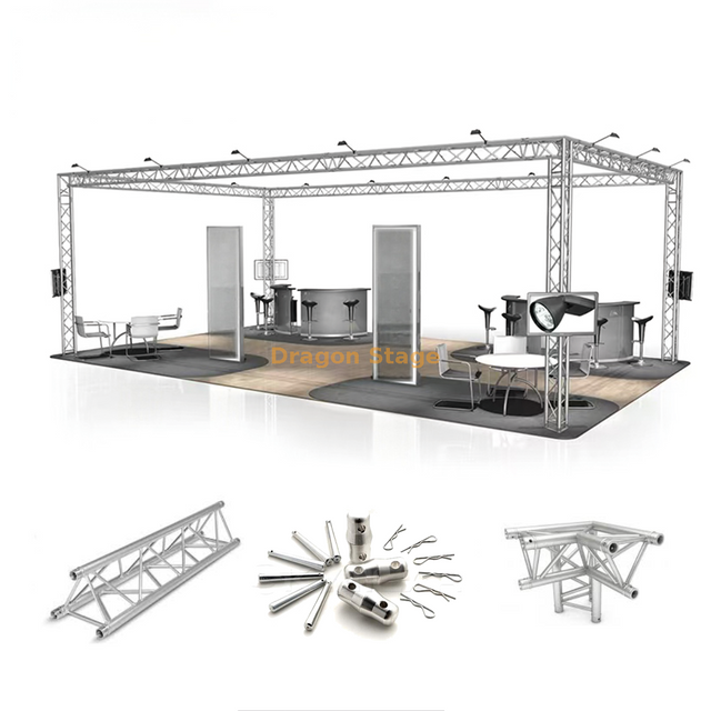 Professional 9x6x3m Modular Aluminum Triangular Truss Trade Show Booth with 3m High Display Frame