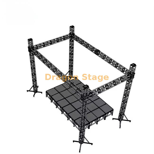 10x6x8m Outdoor Mobile Stage with Aluminum Roof Truss System
