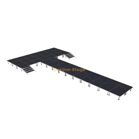 15.8x8.54m Professional T-Shape Aluminum Stage | 0.6m–1m Adjustable Height Extra-Long Fashion Catwalk