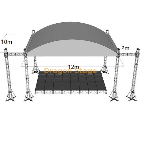 All Weather Curved Roof Truss for Outdoor Event 12x10x6m