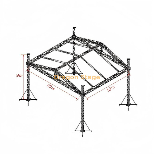 Popular Concert Lighting Aluminum Truss Roof System 10x10x9m