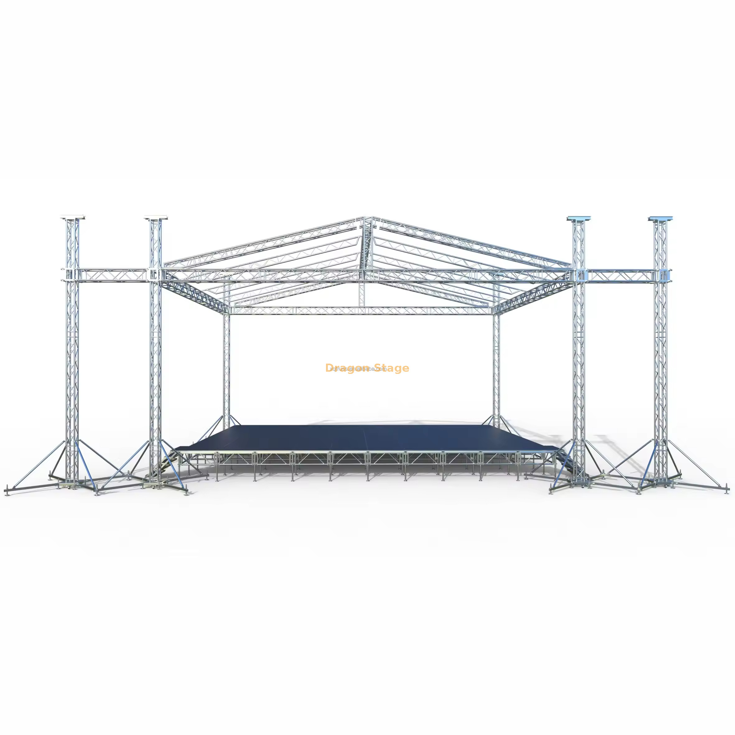 Custom Outdoor Booth Event Truss with Roof 8x6x6m with Speaker Wing Truss 3m
