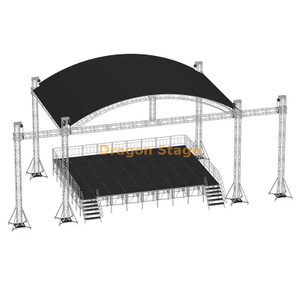 12x8x9m Heavy-Duty Aluminum Curved Roof Stage Truss System with Speaker Wings