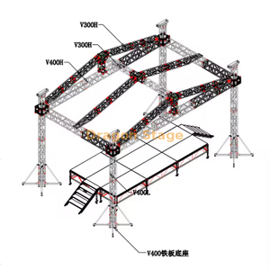 Aluminum Used Cheap Flat Rooftop Truss with Concert Outdoor Stage for Sale 16x8x7m