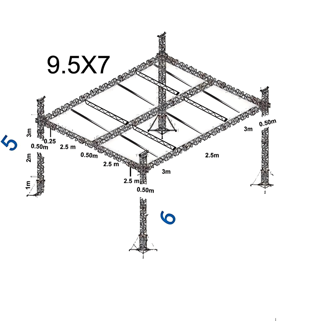 Easy Quick Flat Roof Truss 9.5x7m