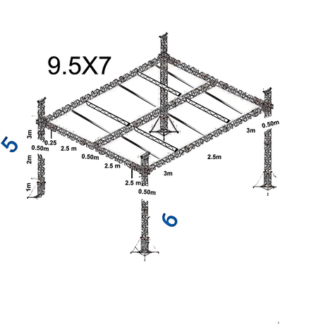 Easy Quick Flat Roof Truss 9.5x7m