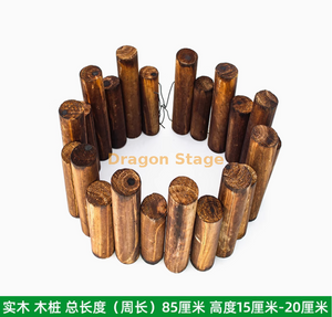 Simulated bark, green plants, flowers, vines, leaves, wrapped in water pipes, decorated with light brown solid wood stakes (1 piece)