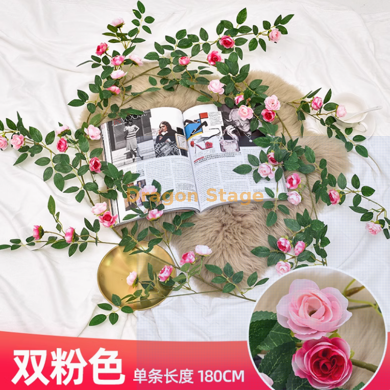 双粉色维西利亚花苞藤1条