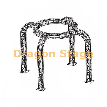 3m Diameter Circular Roof Truss System with 3m Pillars (Aluminum Spigot Round Truss, 4.5m Total Height)