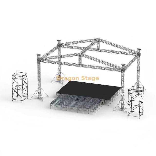 12x9x9m Concert Event Show Aluminum Spigot Stage Pyramid Roof Truss System with Rigging