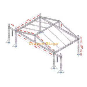 19x12x8m Heavy-Duty Aluminum Arc Roof Stage Truss System (8m Height) with 3m Speaker Wings