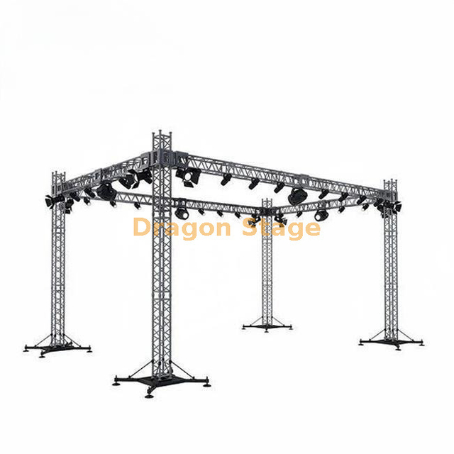 Silver Color Lifting Truss Square Spigot Lighting Stand Truss 9x7x8m