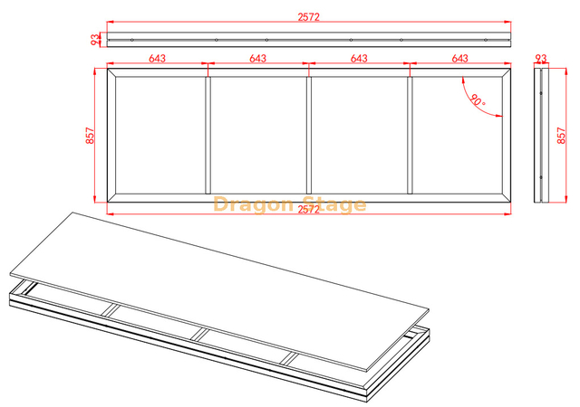 2.572x0.857m Layher Podiums for Stand System