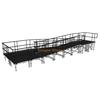 10.27x3.24m Switchback Modular Aluminum Stage Ramp with Landing and Dual Guardrails