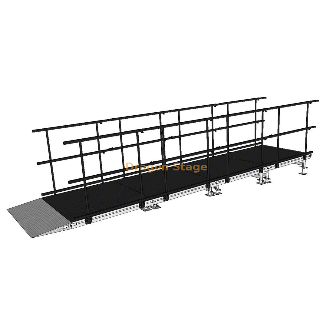 5.49x1.22m Straight Aluminum Event Stage Access Ramp for Weddings & Corporate Events