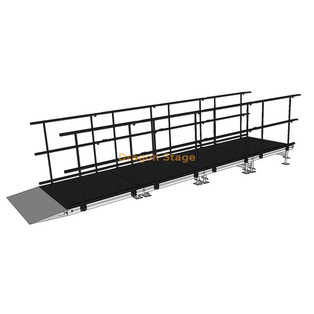 5.49x1.22m Straight Aluminum Event Stage Access Ramp for Weddings & Corporate Events