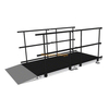 3.0x1.22m Compact Aluminum Stage Transition Ramp with Dual Guardrails for Events