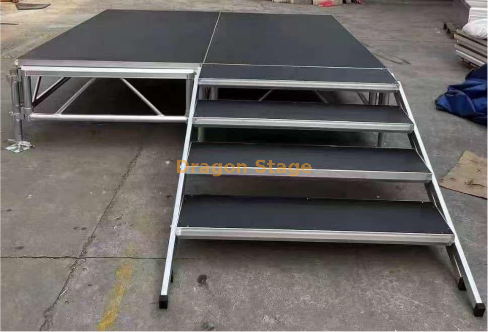 Aluminum Mini Modular Stage Panel Flooring Systems 2.44x2.44m Height 0.6-1m