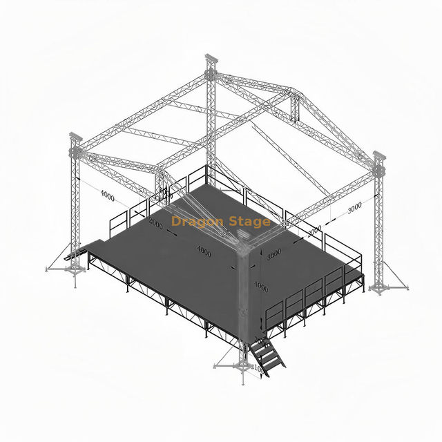 10x8x7m Professional Aluminum Triangle Roof Truss System
