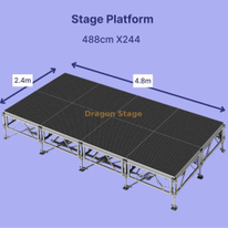 Silver Aluminum Alloy Concert Stage 8'x16' （4.88x2.44m）