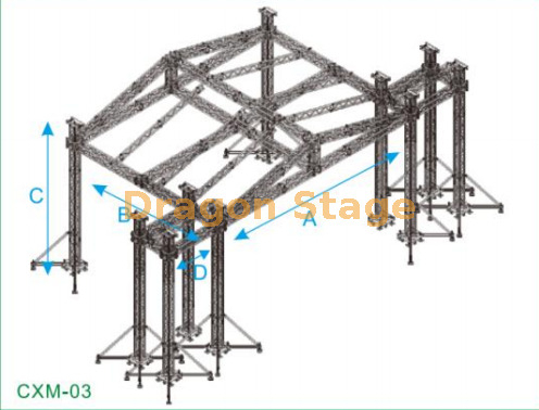 20x12x6 Large Concert Stage Truss with PA Truss Tower 2m