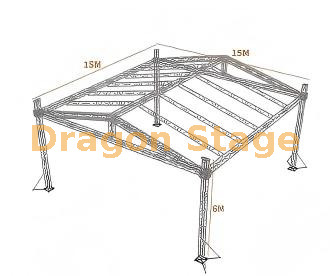 15x15x6m Outdoor Aluminum Stage Truss Roof System - Heavy Duty Concert Canopy
