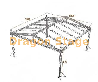 15x15x6m Outdoor Aluminum Stage Truss Roof System - Heavy Duty Concert Canopy