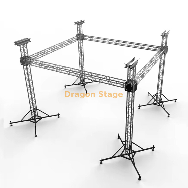 Aluminum Stage Truss Outdoor Event Stage Equipment Truss System 7x7x5m Portable Stage 6.1x6.1m Height 0.8-1.2m