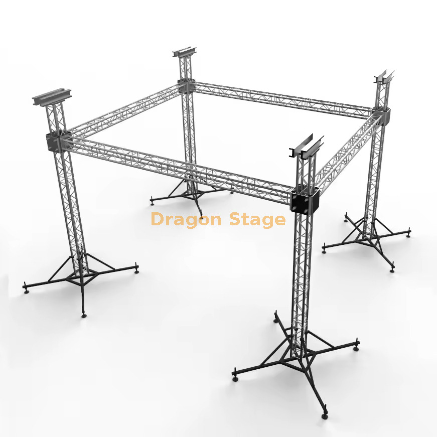 Aluminum Stage Truss Outdoor Event Stage Equipment Truss System 7x7x5m Portable Stage 6.1x6.1m Height 0.8-1.2m