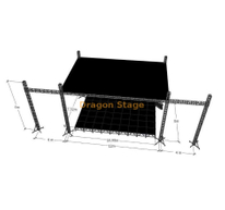 Professional Aluminum Outdoor Concert Stage Truss System 12x8x6m with Dual LED Wings 4m