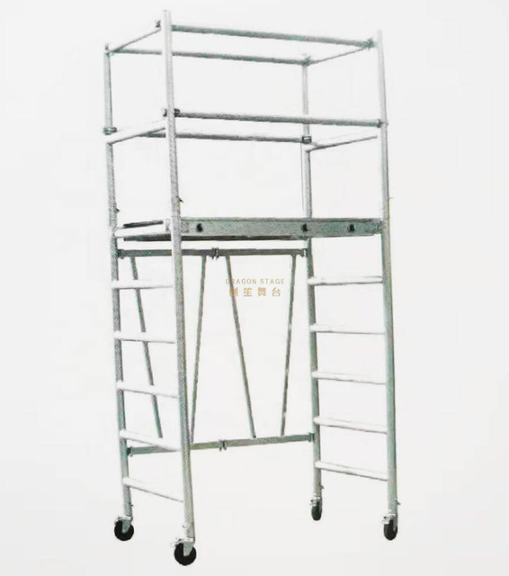 Foldable 4m Working Height Aluminum Rolling Scaffold with Ladder for Villa Cleanning Repairing Fitting Works