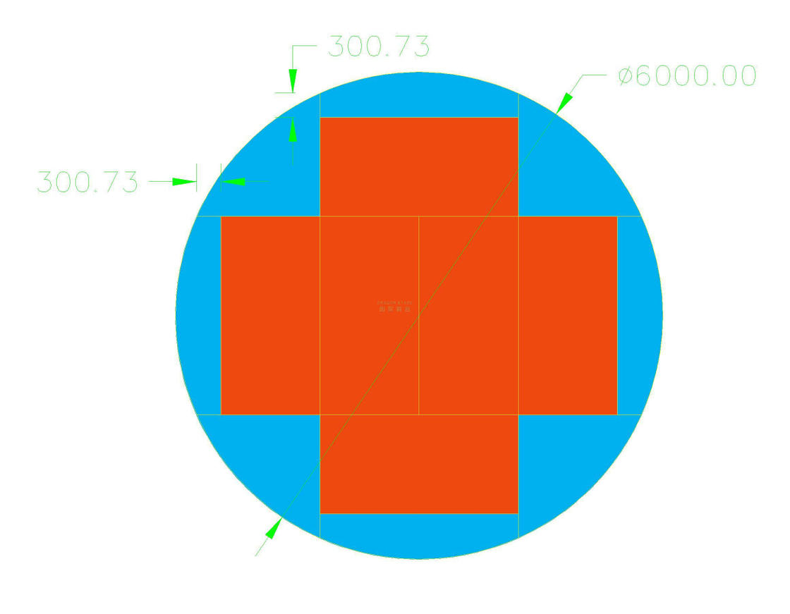 Aluminum Portable Modular Red Plywood Arena Round Stage 6m Diameter 