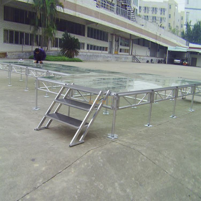 Portable Mobile Acrylic Glass Stage 2.44x4.88m 0.6-1m
